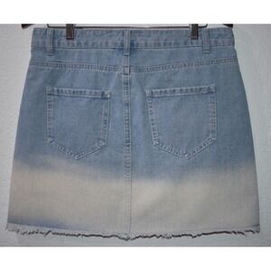MUDPIE Dip Dye Denim Skirt Raw Hem 5-Pocket Y2K Retro Grunge Size Medium Women